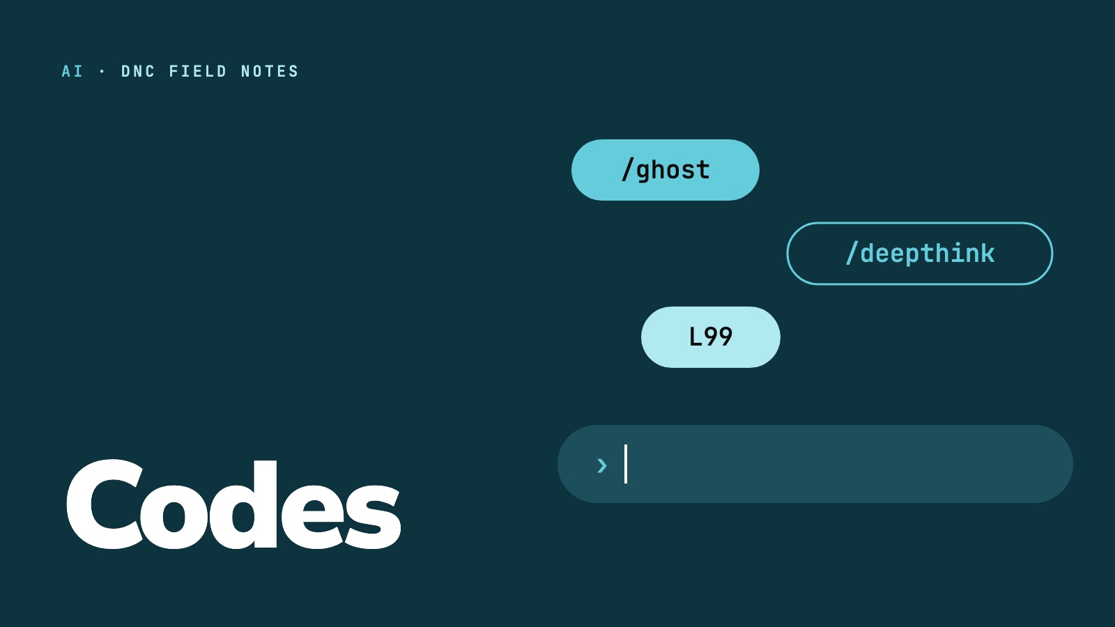 Prompt-codes /ghost, /deepthink en L99 boven een invoerveld